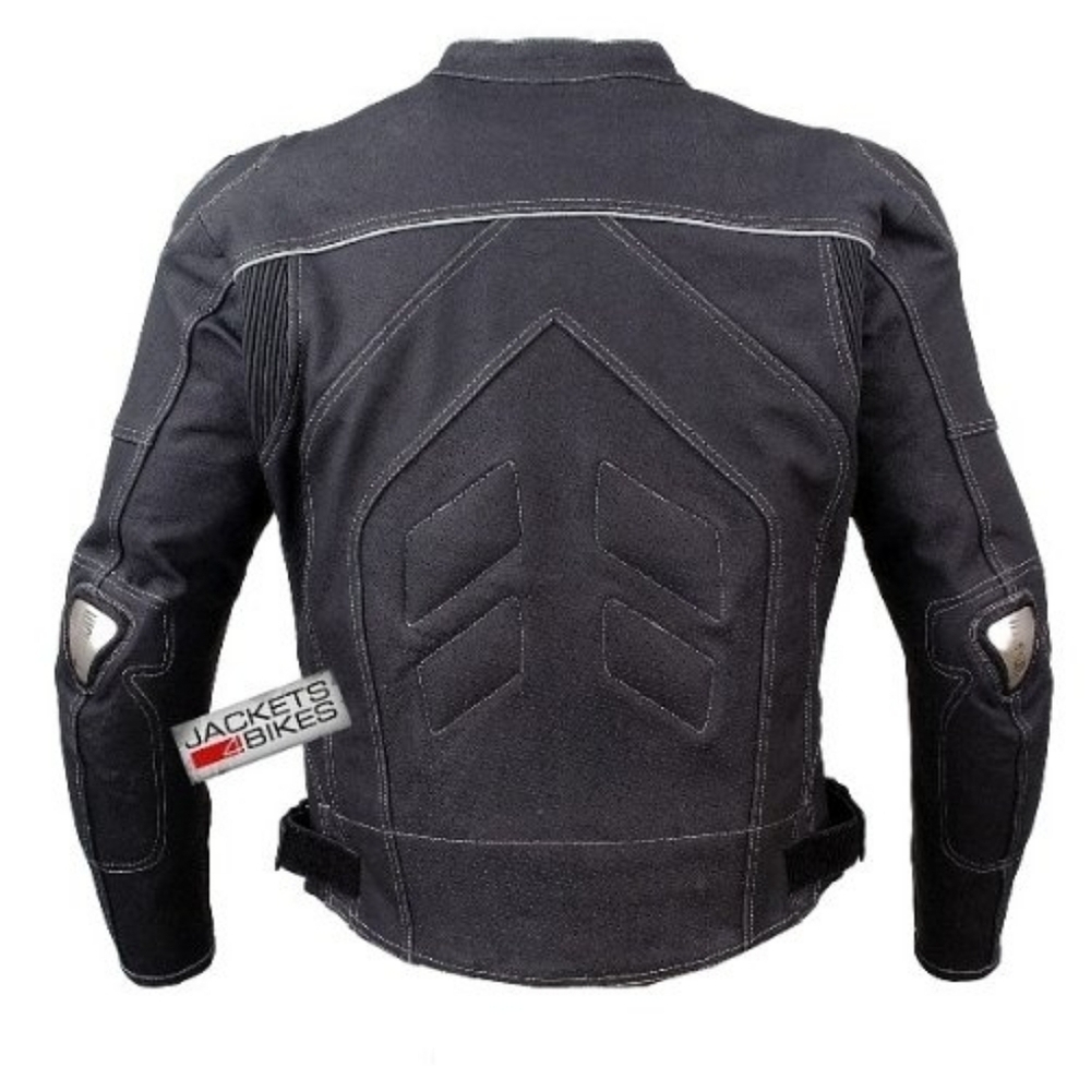 Men’s Cruiser Motorcycle Jacket Black Cowhide Leather Armored Street Bike - Picture 14 of 16